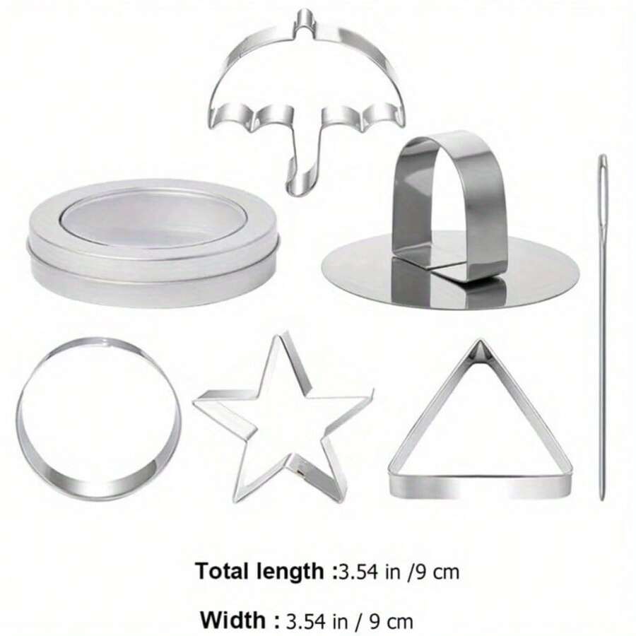 7pcs Korean Sugar Candy Making Tools, Squid Sugar Game Dalgona Candy Cutter Biscuit Molds With Tin Box - 7pcs - View 1