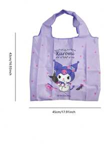 Sacoșă de cumpărături pliabilă Sanrio pentru familie, modele drăguțe de desene animate (Hello Kitty, My Melody, Kuromi), opțiune reutilizabilă, portabilă pentru cumpărături zilnice, elegantă pentru adolescenți, iubitori de Kawaii, material din poliester durabil, material rezistent la rupere, ușor de curățat