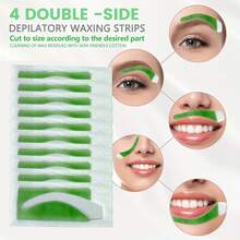 20 片装绿色芦荟、玫瑰、柠檬、海蓝色无痛脱毛蜡纸，适用于面部、眉毛、嘴唇、下巴、脸颊，使用方便，快速脱毛，温和无刺激 - 彩色 - 查看 15