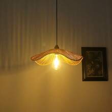 1 件，波西米亚手工编织桶形藤条灯罩，藤条钟形灯罩，适用于台灯吊灯灯具，易于安装 - 多色 - 查看 5