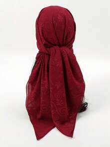 1条腰果花压花流苏雪纺方巾，用途广泛，可日常佩戴、系领带、装饰手提包或搭配连衣裙。 - 彩色 - 查看 5