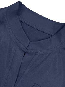 cimmuovere Women's Solid Color Short Sleeve Multi-Pocket Waist Tie Scrubs Nurse Scrubs Workwear Dentist Healthcare Pet Hospital Laboratory Dress