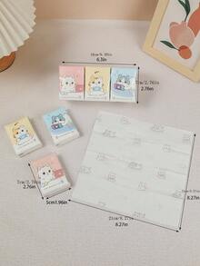 144pcs/72pcs/24pcs/8pcs Colorful Cat Print Natural Woodpulp Handkerchief Tissues, Suitable For Daily Life Cleaning,Kitchen,Bathroom,Home,Household Supplies - Multicolor - View 2