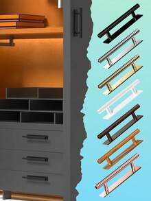 1pc Drill-Free Self-Adhesive Drawer Door Handle, Suitable For Furniture Cabinet Doors, Kitchen Cabinet Doors, And Drawers. It Can Be Used On Various Cabinets/Drawers/Lockers. - Multicolor - View 3