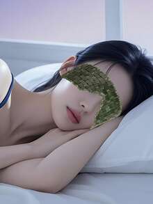 1pc Natural Jade Eye Mask, Non-Electric Cold Therapy Eye Mask, Fragrance-Free - Multicolor - View 4