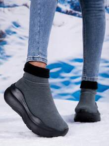 Breathable Anti-Slip Warm Thermal Lining Casual Outdoor Socks For Teenage Boys, Suitable For Winter - Dark Grey - View 3