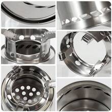 SNUOK Przenośny piecyk ze stali nierdzewnej do użytku na zewnątrz, dwuwarstwowy, promiennikowy piecyk ogniskowy, odłączany, sztaplowany palnik do plecaka piknikowego, kuchenka do gotowania, grill węglowy, domowy ogrzewacz kominkowy, dwukanałowe spalanie wtórne, kompatybilny z wieloma paliwami, artykuły na obiady rodzinne, artykuły na świąteczne przyjęcia