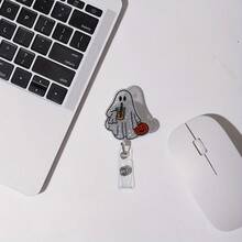 1pc Halloween "Cute Ghost Drink Can Cap" Acrylic Badge Halloween Accessories, Halloween Accessories