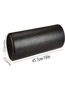 Rolo de espuma de alta densidade - Ferramenta de recuperação muscular e ioga preta resistente, design ergonômico com superfície texturizada, para relaxamento pós-treino, reabilitação e uso na academia, essencial para fitness durável e duradouro, acessório esportivo, equipamento de treino estiloso, design ergonômico, espuma de alta densidade