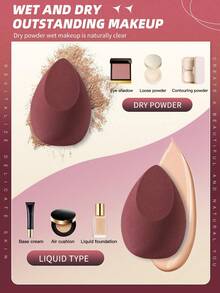 4PCS Makeup Sponge, Suitable For Cream And Powder Concealer, Loose Powder Makeup Applicator - Khaki - View 5