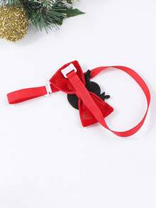 1 件圣诞限量版宠物领结，红色带有圣诞元素，迷你可爱领带适合宠物圣诞节，创意狗狗配饰，手工制作印刷差异属于正常现象，不影响使用 - 紅色 - 查看 8