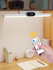 1 pezzo Lampada da scrivania creativa LED cool con display dell'ora, lampada da tavolo ricaricabile per la cura degli occhi per lettura e scrittura degli studenti, lampada da parete per camera da letto, luce per specchio armadio, lampada da comodino portatile per dormitorio