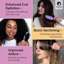 Curl Defining Brush Curly Hair – Vegan Boar Bristles, Teeth Shaping, Detangling & Frizz-, Shiny Curls (Purple, Round),Hair Tools,Hair Items,Travel Essential,Travel,Barber,Hairstylist,Barber Accessories,Valentine's Day,Hair Supplies,Hair Stylist,Barbershop,Salon,Vacation Essentials,Hair Products,Barbershop,Valentine's Gift,Travel Essentials For Women,Hair Stylist Tools - (Round) - View 7