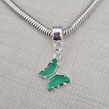 Silver Plated Colorful Studded Butterfly Charm - Aquarium - View 4