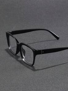 1/2pairs Men Square Frame Simple Delicate Classy Aesthetic Popular Design Clear Glasses For Back-To-School Essentials,Reading,Office Outfit Accessories