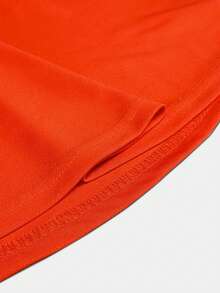 GLOURI Women's Orange Bodycon Midi Dress - Keyhole Neck & Long Sleeves With Flared Hem | Vintage Elegant Figure-Hugging Party Dress For Weddings Guest & Date Nights & Halloween - trái cam - Xem 5