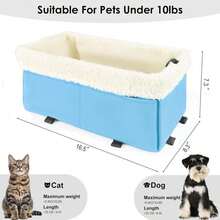 Dog Car Seat For Small Dogs, Center Console Dog Car Seat With Metal Frame &Amp; Double Protection Seat Belts, Pet Booster Seat With Safety Leash And Storage Pocket For Pets Dogs Cats, Grey - ColorC - 查看 7