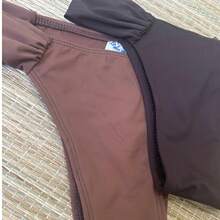 Thong Bikini Panties Simple Elegant Casual Draped Colorful - 鏽棕色 - 查看 2