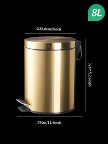 3L Stainless Steel Pedal Bin Copper Metallic | Anti-Fingerprint | Matt Finish | Small Bathroom Garbage Bin With Inner Holder Bin