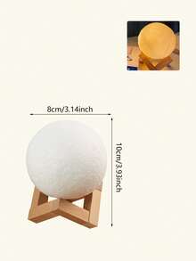 Lampada a forma di luna da 12cm, lampada d''atmosfera creativa per comodino, globo lunare in legno con 7 colori cangianti per camera da letto, decorazione per la casa, luce notturna LED, regalo di compleanno per ragazzi e ragazze, disponibile in 8cm/10cm/14cm/giallo/7 colori