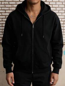 Unisex American Style Zip-Up Hoodie Sweatshirt, Casual Jacket, Versatile, Autumn/Winter