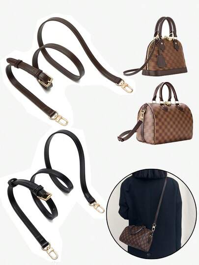 Bag Accessory Shoulder Strap,100% PU Bag With Handbag Handbag Handle Short Bag With Wallet With Gold Buckle Long Style