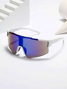 POLASUP 1 件骑行和户外运动护目镜，带可拆卸肩带，眼镜盒礼品套装，有黑色、白色、蓝色、紫色、红色、粉色可选，适合男女，适合驾驶、钓鱼、露营、骑行、徒步旅行、跑步等四季运动