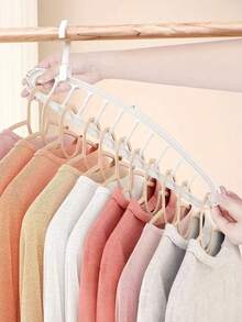 Multifunctional 360° Rotatable Space-Saving Perforated Clothes Hanger Clothes Drying Rack Storage Rack, Student Dormitory Home Space-Saving Spiral Plastic Clothes Hanger, 1 Storage 11 Clothes, Suitable For Home, Dorm And Travel - Foldable Pants, Shirts And Skirt Drying Rack,For Tidy Enthusiasts, Renters & Homeowners Seeking Efficient Closet Organization - Multicolor - View 8
