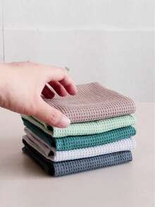 Multi Piece Waffle Small Square Towel, Dishwasher Towel, Household Kitchen Ordinary Cloth, Thick Cleaning Cloth, Kitchen Absorbent Square Towel, 17.7 * 25.6 Inches