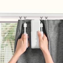 Automatic Curtain Opener, APP And Remote Control, Hub Included, Electric Smart Curtain Opener Compatible With Alexa And Goog Le Home, Timed Opening And Closing, For U-Shaped/I-Shaped Rails - U-shaped Rod + T-shaped Rod - View 1
