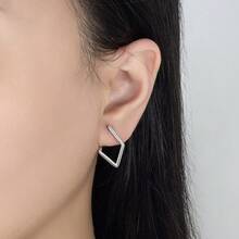 1 Pair Minimalist Geometric Diamond Shaped Elegant Fashion Earrings, Suitable For Women's Daily Wear