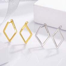 1 Pair Minimalist Geometric Diamond Shaped Elegant Fashion Earrings, Suitable For Women's Daily Wear