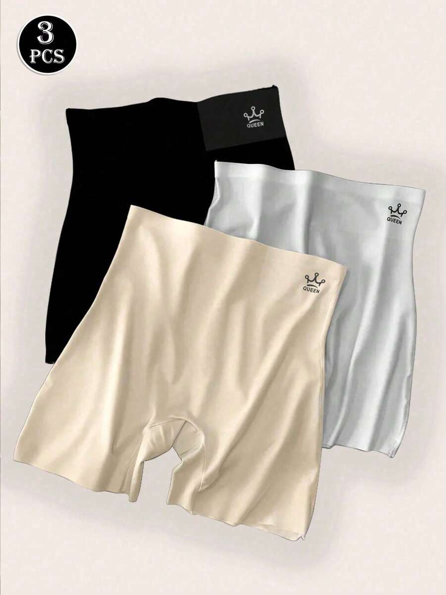 3pc Underskirt Shorts Deportivas Para Mujer Sweat Shorts Lady Tight Under Shorts For Women Elastic Short - 米色 - 查看 1