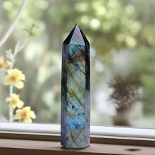 1pc Elongated Feldspar Column, Unique Glossy Texture (Natural Crystal With Cracks, Not Damaged), The Column Emits A Noble Aura, Suitable For Home Decor And Construction - Multicolor - View 5