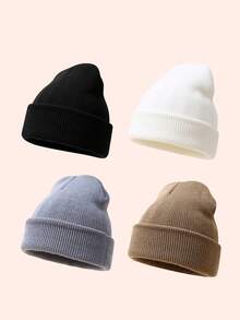 1pc Children Knitted Hat, Girls Boys Warm Knitted Beanie, Suitable For Outdoor, Everyday Wear In Autumn Winter
