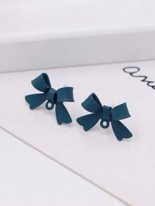 Pendientes de botón minimalistas con lazo elegante, joyería de alta gama