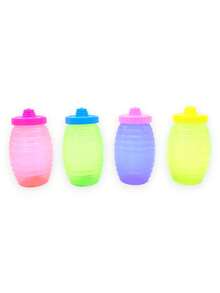 Barril Vitrolero de Plástico Dispensador Dulcero Exhibidor Fiestas Capacidad 500ml Colores Neón paquete 10 piezas Almacenaje Alimentos Dulces Bebidas Portátil Organización Eventos Colorido - Transparente - Ver 8