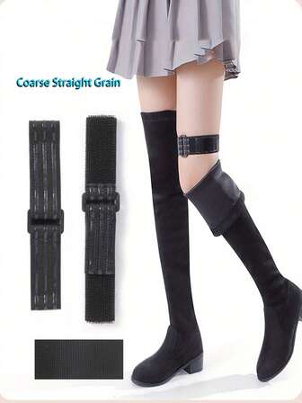 2pcs Adjustable Elastic Boot Laces, 10pcs Stickers For Over-The-Knee Boots, Prevent Boots From Falling Off