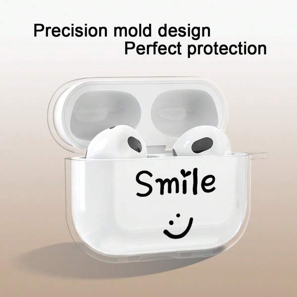 1pc Creative Smiling Face Wireless Earphone Protective Case, Suitable For IPhone Earphones, AirPod 1/2, AirPod 4/3/Pro/Pro2, Great Gift For Boyfriend/Girlfriend