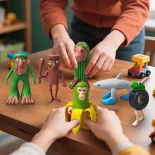 8 Italian Brainrot Tung Tung Tung Shan Hai Jing Themed Figure Statues, Suitable For Car/Desktop Decoration, Home Collection And Office Decoration, Game Peripheral Model Dolls, Interesting Art Deco Style Holiday Decorations