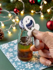 Ouvre-bouteille de Noël - Bonhomme en pain d'épices - Décoration de maison et fournitures de fête durables en métal, convient pour la maison, la cuisine, le bar - Sans pile, essentiel pour la maison, accessoire saisonnier, construction robuste, ouvre-bouteille de haute qualité, ustensile de cuisine, accessoire de bar, décoration de Noël