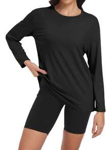 TELALEO 4 Packs Workout Plus Size T Shirts For Women, Short Sleeve Baggy Athletic Gym Shirts Tops Tees - Multicolor - View 2