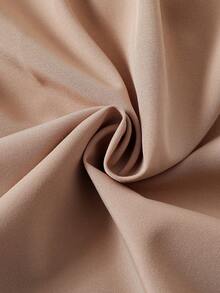 女童优雅翻领长袖网眼蝴蝶结连衣裙+腰带，适合春秋季 - 卡其色 - 查看 7