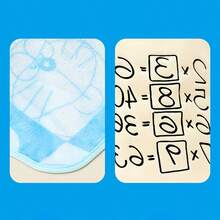 Miniso Doraemon Series Memory Bread Leisure Blanket, Featuring A Classic Bread Shape With Interesting Formula Prints, Soft And Comfortable, It Is Both A Pillow And A Quilt (1 PC) - Multicolor - View 6