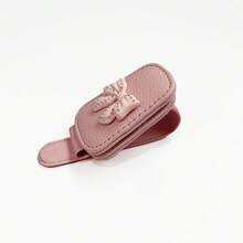 Car Sunglasses Holder, Magnetic Leather Sunglasses Clip, Car Visor Glasses Hook, Car Interior Visor Accessories,Bow Glasses Holder