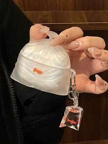 1 个创意 3D 金鱼设计硅胶保护壳带悬挂配件，兼容 Apple 1/2/Pro/3/Pro2/4th Gen（不含耳机） - 無色 - 查看 4