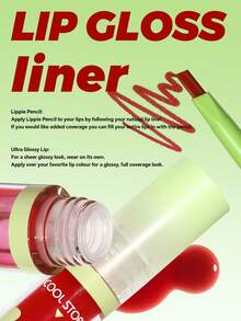 Lip Liner & Lip Oil Combo - Waterproof & Smudge-Proof Lip Liner, Moisturizing Lip Oil, Defines Contours & Nourishes Lips, Matte & Glossy Finish For 3D Lips