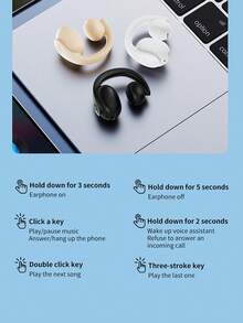 GD11 单耳机，OWS 夹式半入耳式，外部扬声器，带按钮的耳机，适用于运动和商务 - 多色 - 查看 11