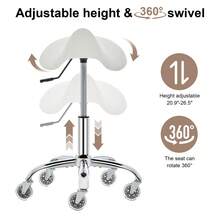 Saddle Stool With High-Density Sponge Cushion, Stable Stricture, Easy Assembly - trắng - Xem 5