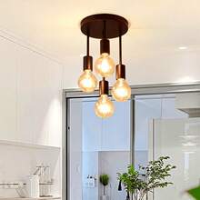 Iron Branch Ceiling Light, Suitable For Dining Room, Living Room, Cafe, Bar, Foyer, Corridor, Balcony - Multicolor - View 9